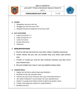Jobsheet Penggunaan Alat Ukur