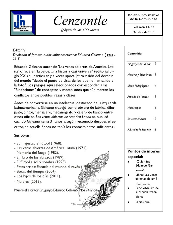 boletin cenzontle 2 edicion