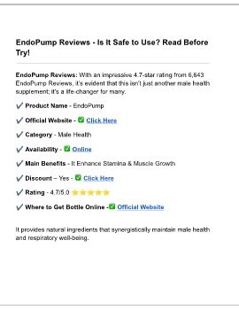 EndoPump Review - Is It Safe to Use? Read Before Try!