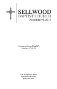 11.06.16 Sellwood Baptist Church Service Folder