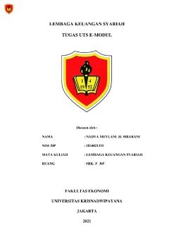 E MODUL LEMBAGA KEUNGAN SYARIAH - NADYA MEYLANI HOTMAIDA SIBARANI - 1834021315