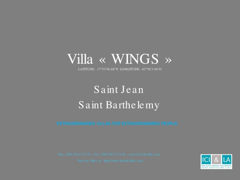 Ici et La real estate - Booklet villa Wings