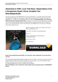 [Download in PDF]. Love That Story: Observations from a Gorgeously Queer Life by Jonathan Van Ness,HarperAudio