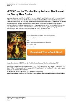 ~PDF# From the World of Percy Jackson: The Sun and the Star by Mark Oshiro