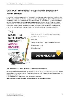 GET [PDF] The Secret To Superhuman Strength by Alison Bechdel