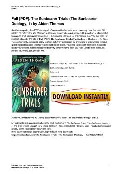 Full [PDF]. The Sunbearer Trials (The Sunbearer Duology, 1) by Aiden Thomas