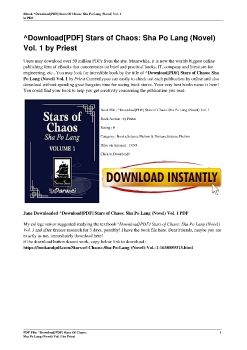 ^Download[PDF] Stars of Chaos: Sha Po Lang (Novel) Vol. 1 by Priest