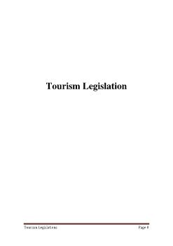 Tourism Legislation