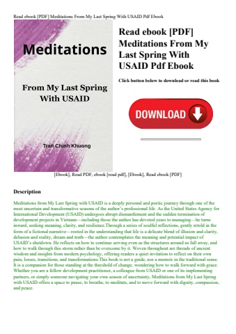 read ebook [pdf] meditations from my last spring with usaid pdf ebook