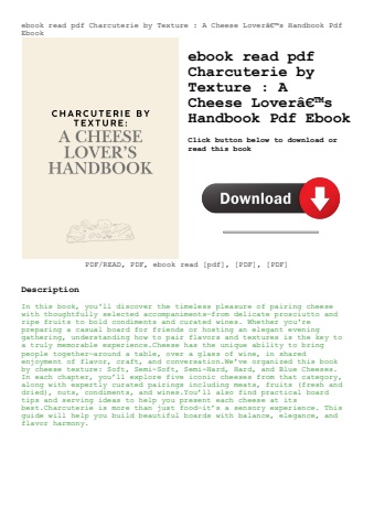 ebook read pdf charcuterie by texture  a cheese loverã¢â€â™s handbook pdf ebook