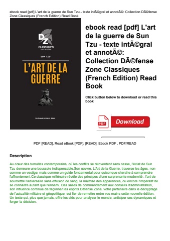 ebook read [pdf] l'art de la guerre de sun tzu - texte intãƒâ©gral et annotãƒâ© collection dãƒâ©fens