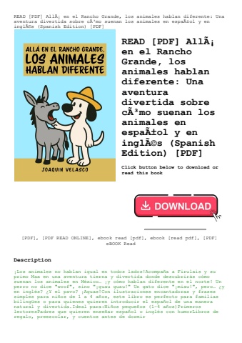 read [pdf] allãƒâ¡ en el rancho grande  los animales hablan diferente una aventura divertida sobre c