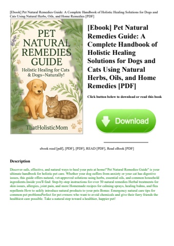 [ebook] pet natural remedies guide a complete handbook of holistic healing solutions for dogs and ca