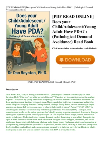 [pdf read online] does your childadolescentyoung adult have pda  (pathological demand avoidance) rea