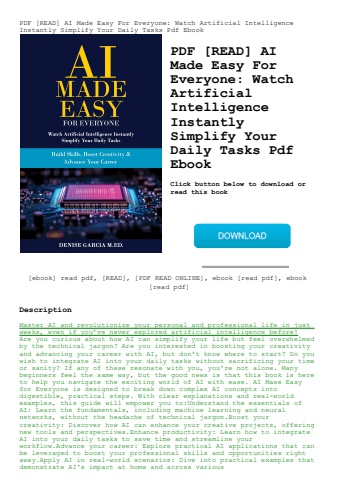 pdf [read] ai made easy for everyone watch artificial intelligence instantly simplify your daily tas