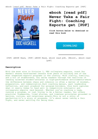 ebook [read pdf] never take a fair fight coaching esports get [pdf]