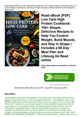 read ebook [pdf] low carb high protein cookbook 100+ simple  delicious recipes to help you control w