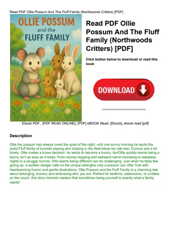 read pdf ollie possum and the fluff family (northwoods critters) [pdf]