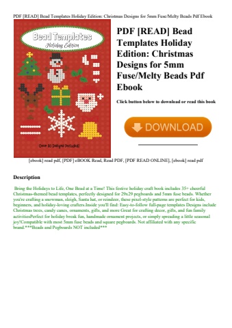 pdf [read] bead templates holiday edition christmas designs for 5mm fusemelty beads pdf ebook
