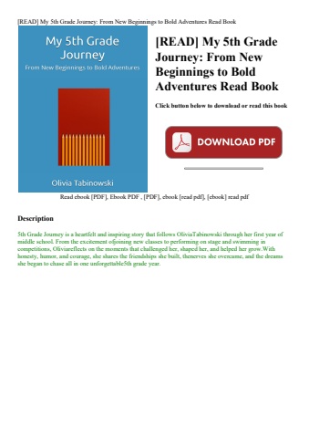 [read] my 5th grade journey from new beginnings to bold adventures read book