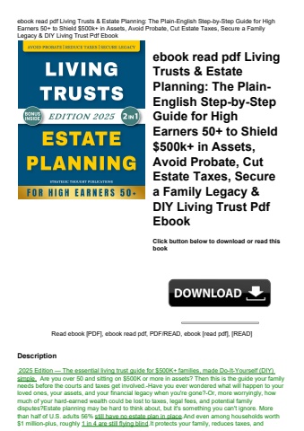 ebook read pdf living trusts & estate planning the plain-english step-by-step guide for high earners