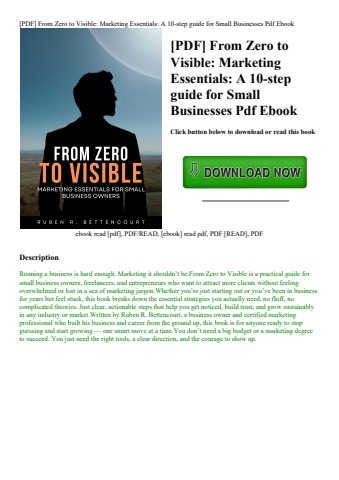 [pdf] from zero to visible marketing essentials a 10-step guide for small businesses pdf ebook