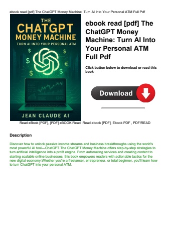 ebook read [pdf] the chatgpt money machine turn ai into your personal atm full pdf