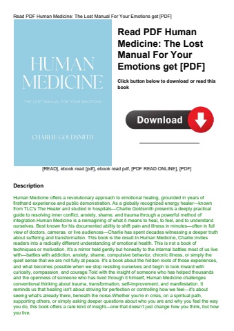 read pdf human medicine the lost manual for your emotions get [pdf]