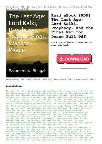 read ebook [pdf] the last age lord kalki  prophecy  and the final war for peace full pdf