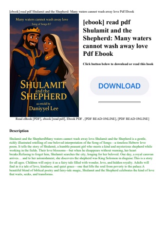 [ebook] read pdf shulamit and the shepherd many waters cannot wash away love pdf ebook