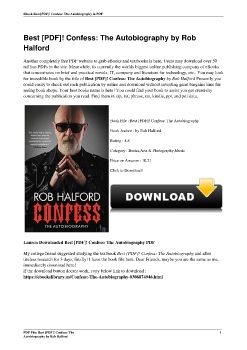 Best [PDF]! Confess: The Autobiography by Rob Halford