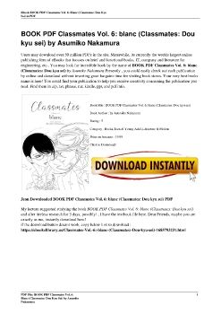 BOOK PDF Classmates Vol. 6: blanc (Classmates: Dou kyu sei) by Asumiko Nakamura