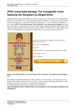 [PDF]- Irreversible Damage: The Transgender Craze Seducing Our Daughters by Abigail Shrier