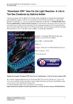 ^Download~PDF* How Far the Light Reaches: A Life in Ten Sea Creatures by Sabrina Imbler