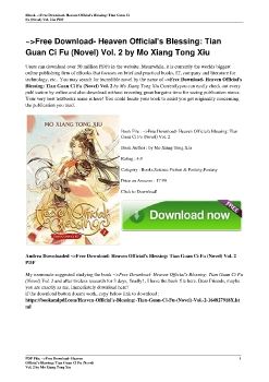 ~>Free Download- Heaven Official's Blessing: Tian Guan Ci Fu (Novel) Vol. 2 by Mo Xiang Tong Xiu