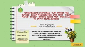 PENGEMBANGAN PERMAINAN  ULAR TANGGA TIGA DEMENSI  DALAM MENINGKATKAN DAYA PIKIR   SISWA MATERI  KONSEP  BANGUN RUANG PADA  ANAK KELAS VII SMP 01 MUARA CAWANG