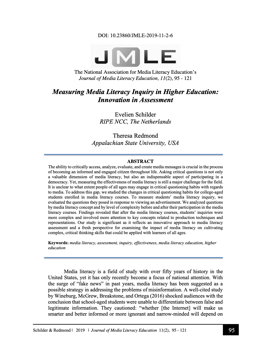 Measuring Media Literacy