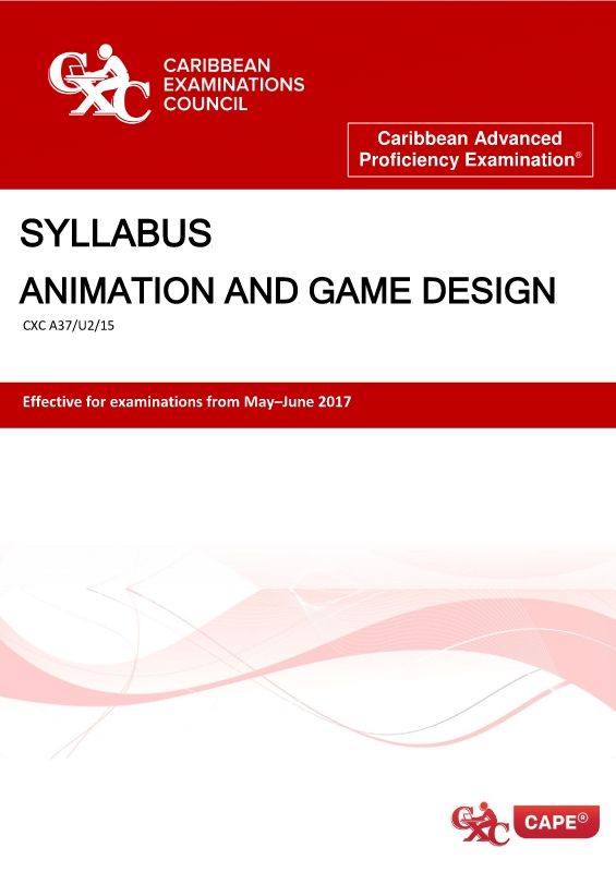 CAPE ANIMATION AND GAME DESIGN SYLLABUS