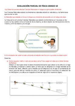 SOLUCIÓN EVALUACIÓN PARCIAL DE FÍSICA GRADO 10