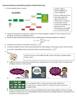 Solución primera evaluacion grado 9