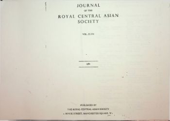 Journal of the Cenral Asian Society (1960)