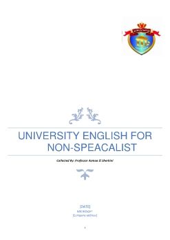 University English for   non-speacalist