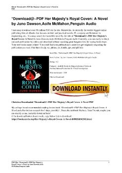 *Download@~PDF Her Majesty's Royal Coven: A Novel by Juno Dawson,Aoife McMahon,Penguin Audio