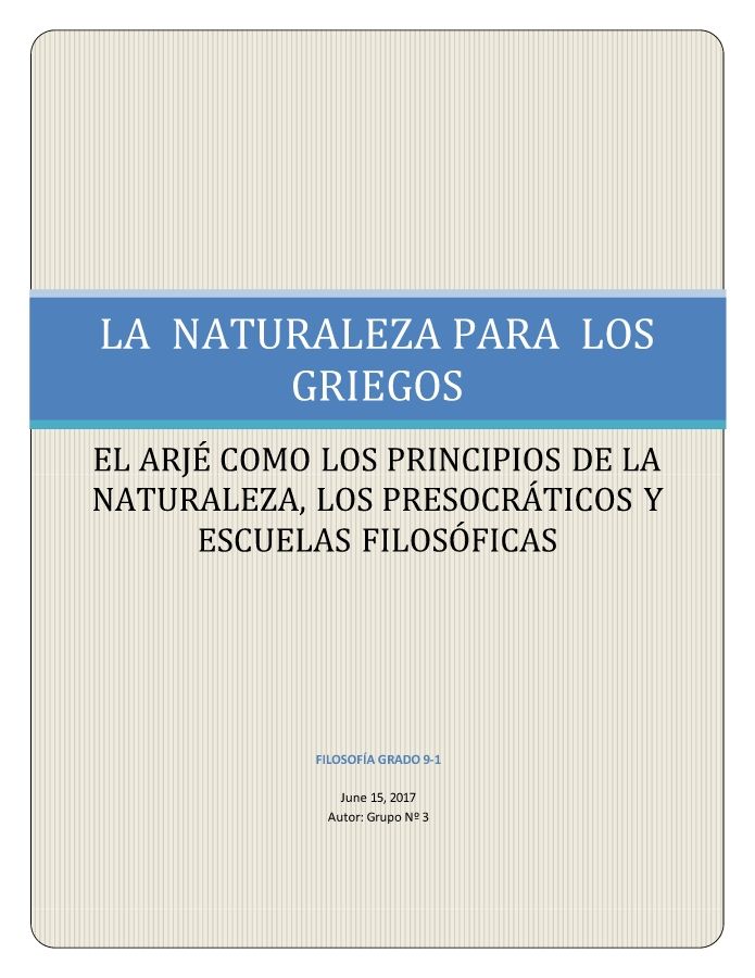 LA  NATURALEZA PARA  LOS  GRIEGOS