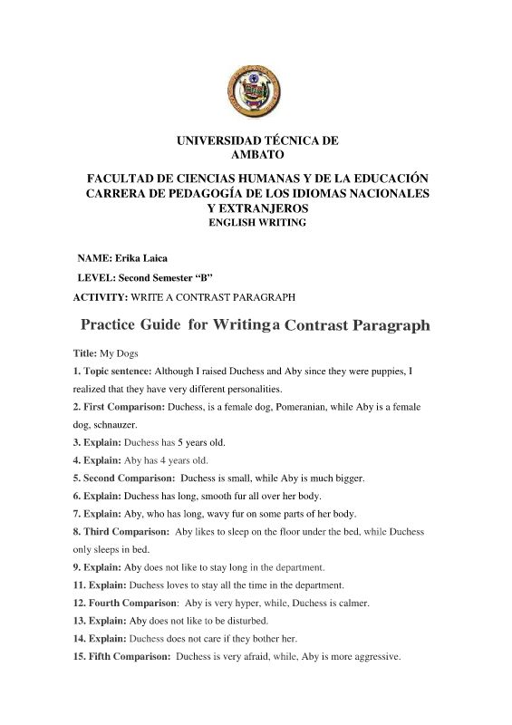 CONTRAST PARAGRAPH
