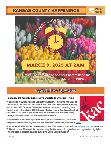 Kansas County Happenings February 28 Issue