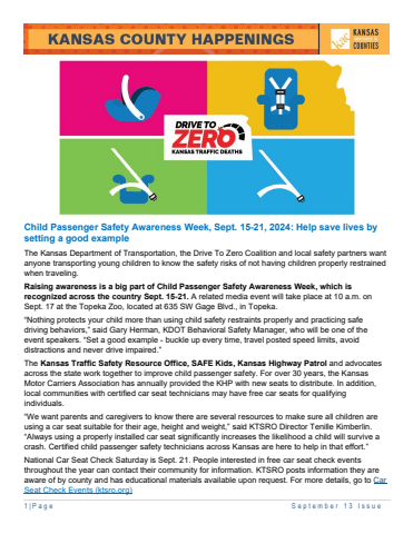 Kansas County Happenings September 13 Issue
