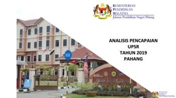 ANALISIS UPSR NEGERI PAHANG 2019