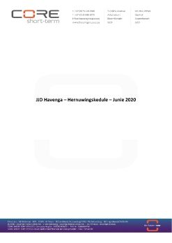 JJD Havenga - Junie 2020 Hernuwing