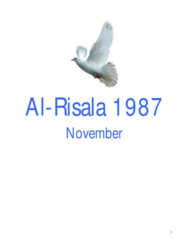 Al Risala (English) Nov'87